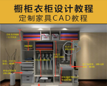 [014]室内橱柜衣柜设计教程CAD图纸附课件板式定制家具零基础教程