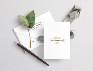 [04]婚礼邀请函、信封、蜡封展示模板