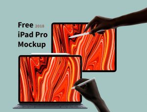 [10]iPad Pro 2018 Mockup Free