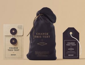 [10]文件袋/标签/布袋 PSD Mockups