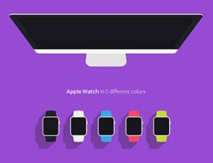 [04]Flat Apple Devices Mockup 苹果家族扁平模版