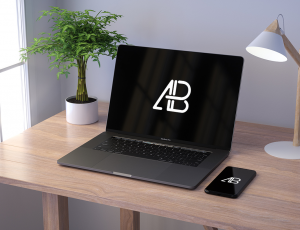 [12]iPhone X and 2017 Macbook Pro Mockup