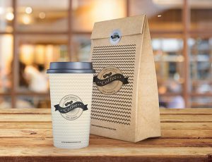 [16]咖啡杯包装袋 PSD模板