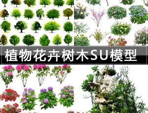 [018]植物花卉树木SketchUp模型库