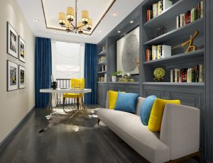 106-书房模型/读书房效果图/3D模型/无水印模型/书房3D模型