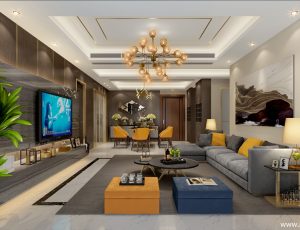 521-客厅模型/客餐厅/会客厅/起居室/3D模型