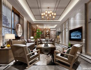 614-客厅模型/客餐厅/会客厅/起居室/3D模型