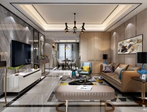 485-客厅模型/客餐厅/会客厅/起居室/3D模型