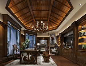 04-书房模型/读书房效果图/3D模型/无水印模型/书房3D模型