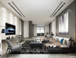 398-客厅模型/客餐厅/会客厅/起居室/3D模型