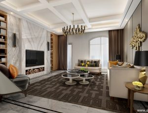 522-客厅模型/客餐厅/会客厅/起居室/3D模型