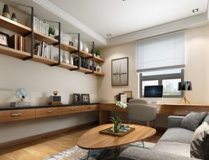 81-书房模型/读书房效果图/3D模型/无水印模型/书房3D模型