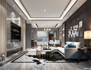 289-客厅模型/客餐厅/会客厅/起居室/3D模型