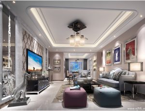 347-客厅模型/客餐厅/会客厅/起居室/3D模型