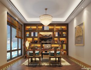 88-书房模型/读书房效果图/3D模型/无水印模型/书房3D模型