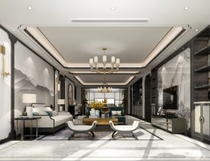 453-客厅模型/客餐厅/会客厅/起居室/3D模型