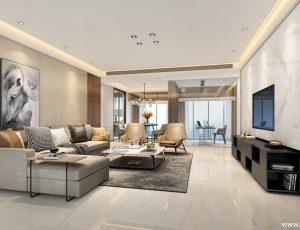 467-客厅模型/客餐厅/会客厅/起居室/3D模型