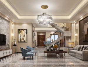 145-客厅模型/客餐厅/会客厅/起居室/3D模型