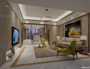 37-客厅模型/客餐厅/会客厅/起居室/3D模型