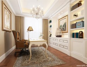 38-书房模型/读书房效果图/3D模型/无水印模型/书房3D模型