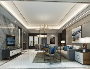 430-客厅模型/客餐厅/会客厅/起居室/3D模型