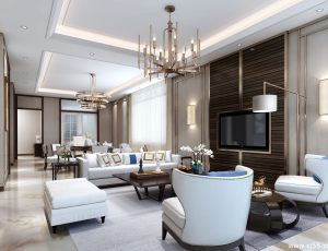 603-客厅模型/客餐厅/会客厅/起居室/3D模型