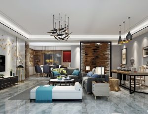 383-客厅模型/客餐厅/会客厅/起居室/3D模型