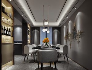 125-餐厅模型/中餐厅/西餐厅/餐吧台/3D模型