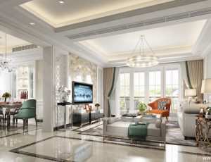 405-客厅模型/客餐厅/会客厅/起居室/3D模型