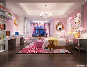 41-儿童房模型/儿童房效果图/3D模型/无水印模型/小孩房3D模型