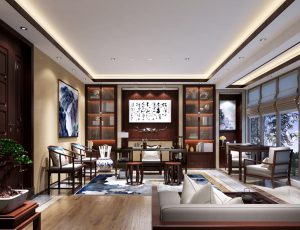 94-书房模型/读书房效果图/3D模型/无水印模型/书房3D模型