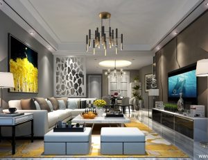 176-客厅模型/客餐厅/会客厅/起居室/3D模型