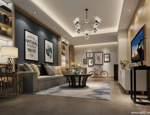 502-客厅模型/客餐厅/会客厅/起居室/3D模型