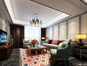 120-客厅模型/客餐厅/会客厅/起居室/3D模型