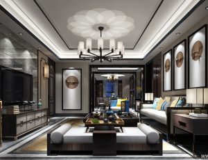 604-客厅模型/客餐厅/会客厅/起居室/3D模型