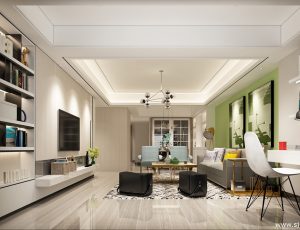 334-客厅模型/客餐厅/会客厅/起居室/3D模型