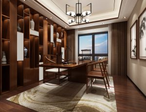 74-书房模型/读书房效果图/3D模型/无水印模型/书房3D模型