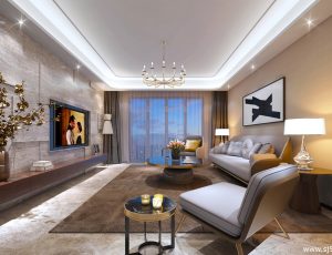 591-客厅模型/客餐厅/会客厅/起居室/3D模型