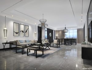 597-客厅模型/客餐厅/会客厅/起居室/3D模型