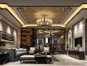 339-客厅模型/客餐厅/会客厅/起居室/3D模型