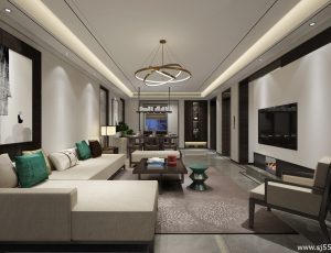 565-客厅模型/客餐厅/会客厅/起居室/3D模型