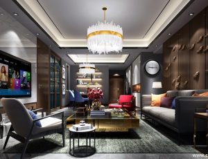 538-客厅模型/客餐厅/会客厅/起居室/3D模型