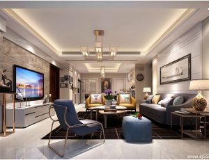 314-客厅模型/客餐厅/会客厅/起居室/3D模型