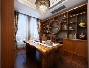 48-书房模型/读书房效果图/3D模型/无水印模型/书房3D模型