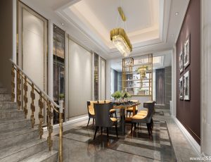 128-餐厅模型/中餐厅/西餐厅/餐吧台/3D模型