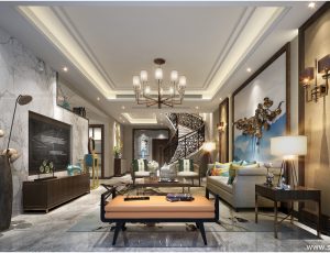 349-客厅模型/客餐厅/会客厅/起居室/3D模型