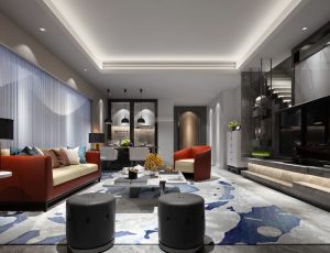 491-客厅模型/客餐厅/会客厅/起居室/3D模型