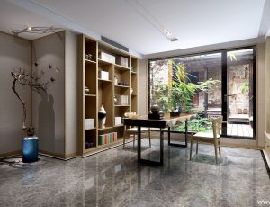 27-书房模型/读书房效果图/3D模型/无水印模型/书房3D模型