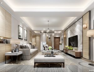 133-客厅模型/客餐厅/会客厅/起居室/3D模型