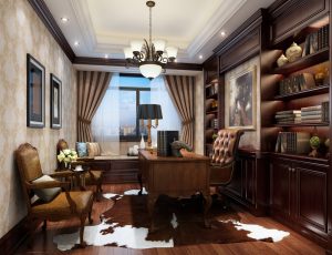 19-书房模型/读书房效果图/3D模型/无水印模型/书房3D模型